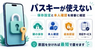 パスキーが使えない時に鍵の保存本人確認追加認証対応サービスを順番に確認する図解