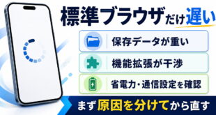 標準ブラウザだけ遅い原因と対処のアイキャッチ