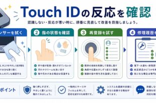 センサー清掃、指の状態確認、再登録、修理履歴確認を整理した日本語アイキャッチ画像