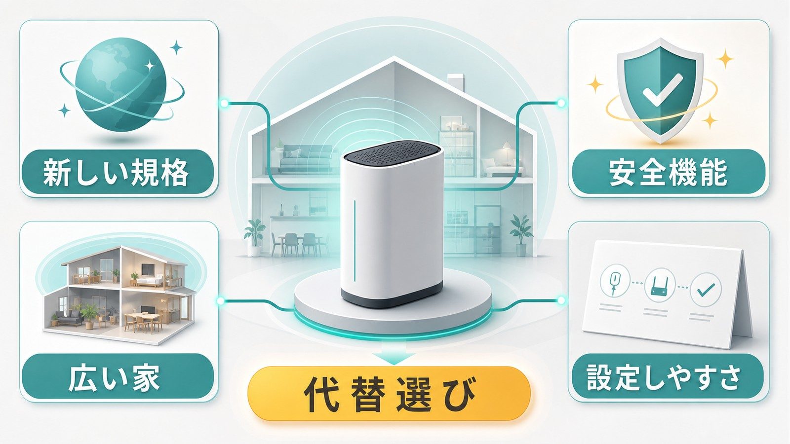 AirMac Express終了後の代替品を新しい規格安全機能広い家設定しやすさで選ぶ図解