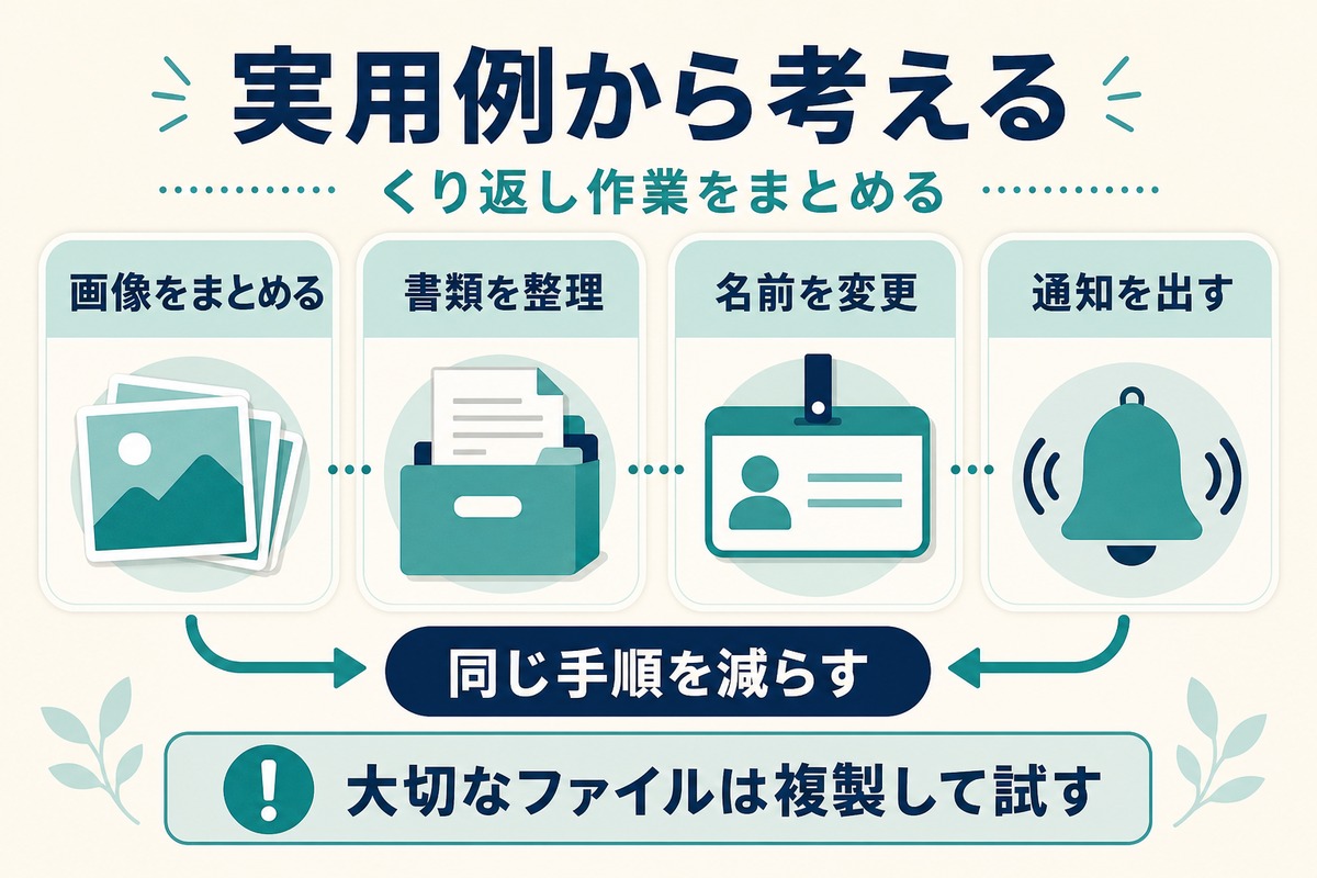実用ワークフロー例を整理した図解