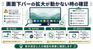 拡大設定、動作抑制、ポインタ、再読み込みを整理した日本語アイキャッチ画像