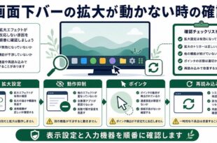 拡大設定、動作抑制、ポインタ、再読み込みを整理した日本語アイキャッチ画像