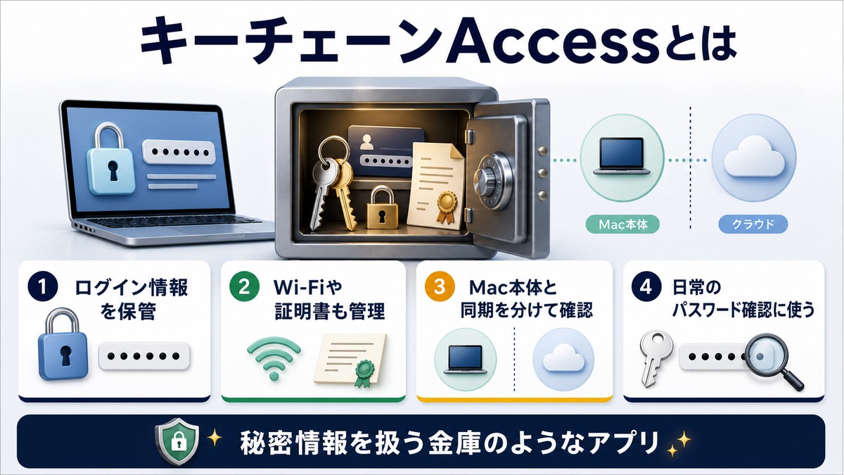 キーチェーンAccessがログイン情報やWi-Fi、証明書を管理する仕組み