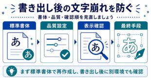 標準書体、品質設定、表示確認、最終手段を整理した日本語アイキャッチ画像
