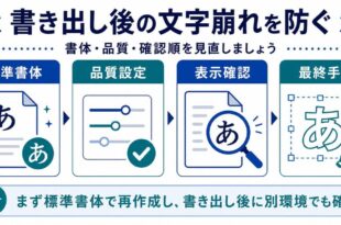 標準書体、品質設定、表示確認、最終手段を整理した日本語アイキャッチ画像