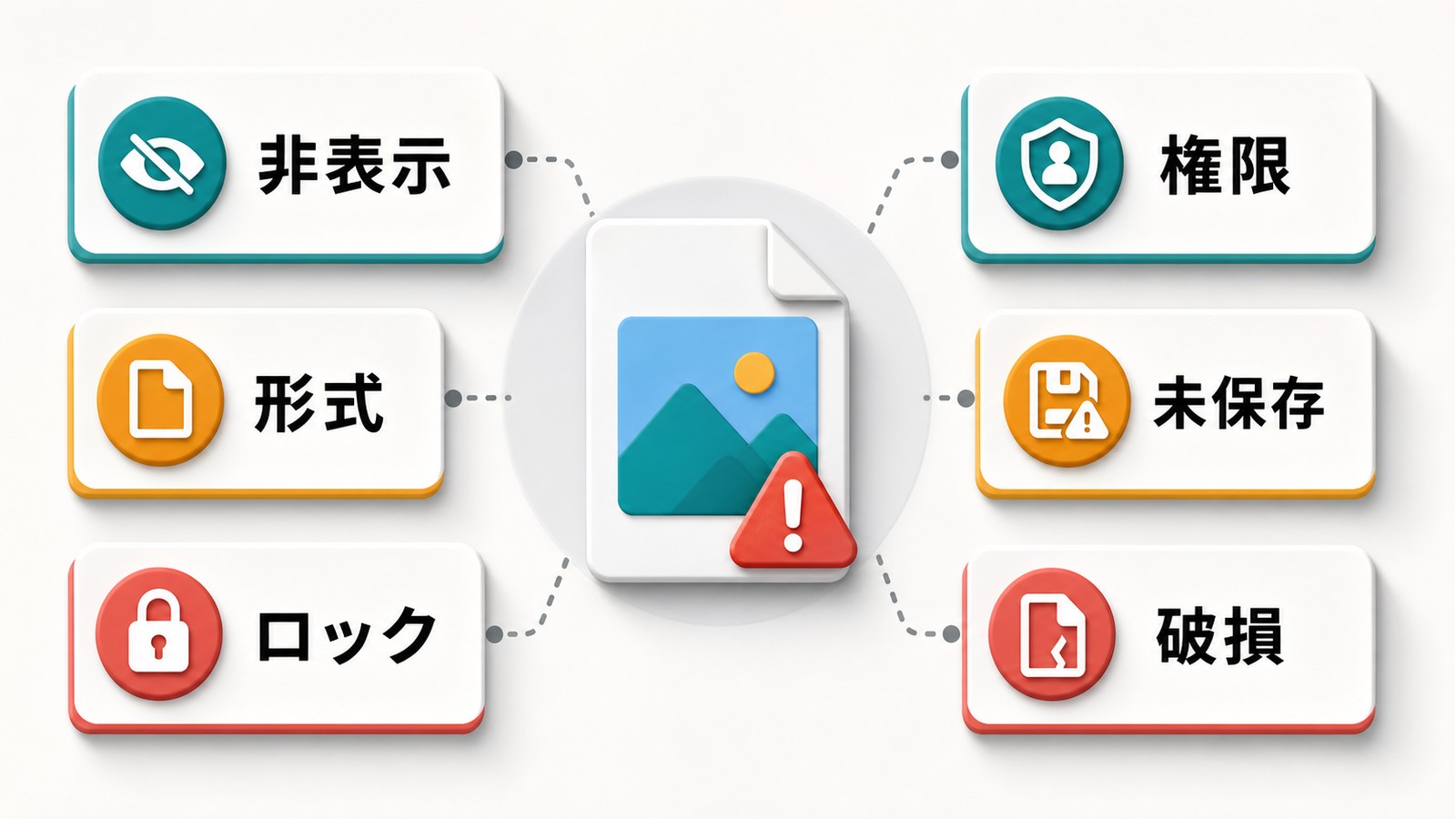 プレビューで画像編集できない原因を非表示形式ロック権限未保存破損に分けて確認する図解
