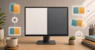 分割表示、左右の作業領域、設定確認、再設定の流れを整理した日本語アイキャッチ画像