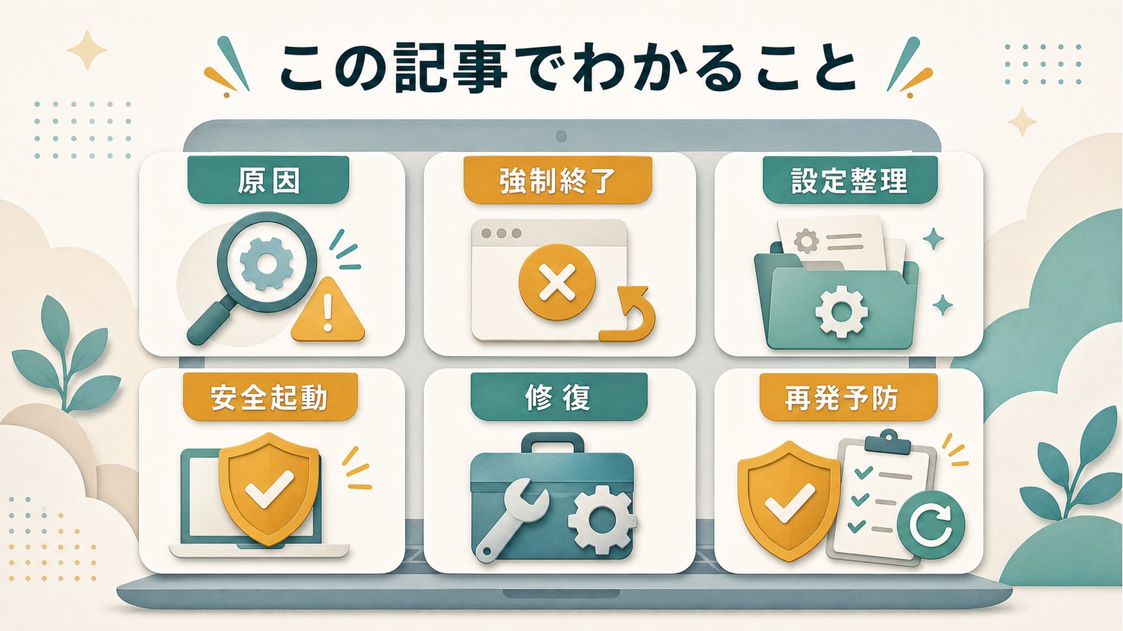 Macのシステム設定が開かない時に原因強制終了設定整理安全起動修復再発予防を確認する図解