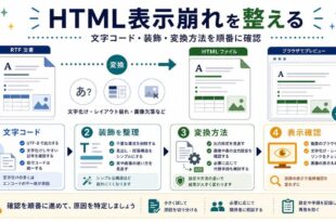 文字コード、装飾整理、変換方法、表示確認を整理した日本語アイキャッチ画像