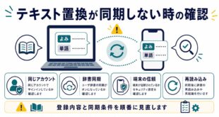 同じアカウント、辞書同期、端末の信頼、再読み込みを整理した日本語アイキャッチ画像