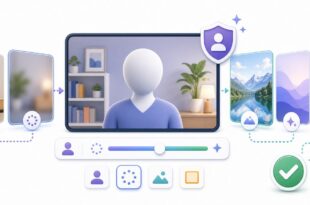 会議背景、ぼかし、背景カード、確認完了を整理した日本語アイキャッチ画像