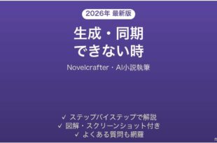 Novelcrafterで生成・同期できない時の対処法