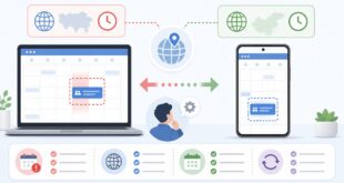 予定時刻のずれ、地域設定、端末表示差分、予定表確認を整理した日本語アイキャッチ画像