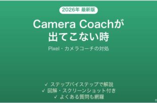 PixelのCamera Coachが出てこない時の対処法
