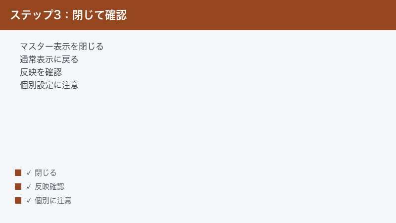 PowerPoint close master normal view check reflect individual