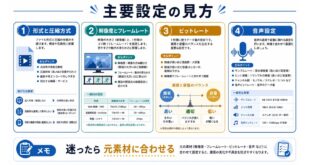 動画の書き出し設定で迷った時の確認ポイントをまとめたアイキャッチ画像
