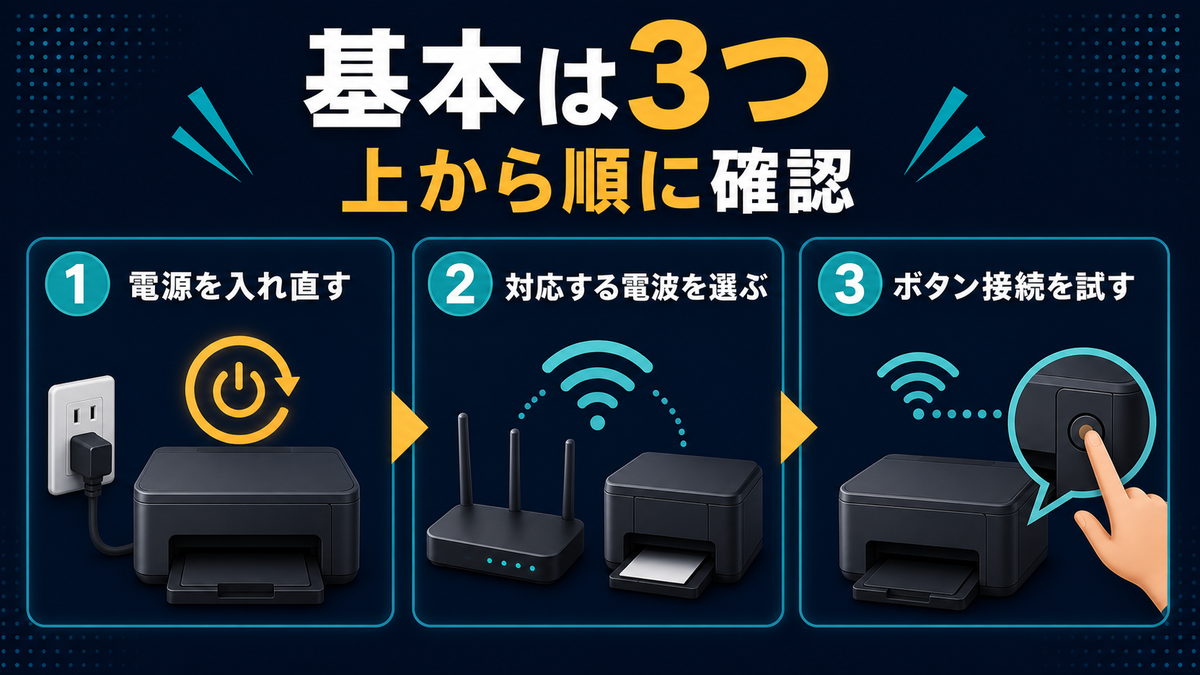 プリンター無線接続でまず試す基本対処