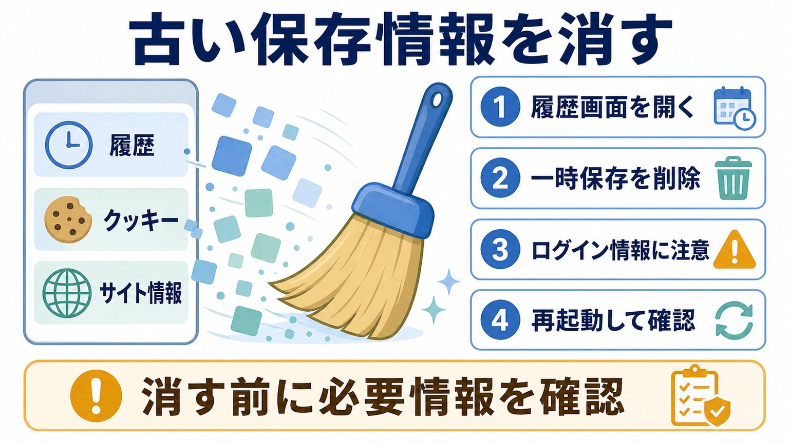 ブラウザに残った古い保存情報を削除して特定サイトの表示を確認する手順