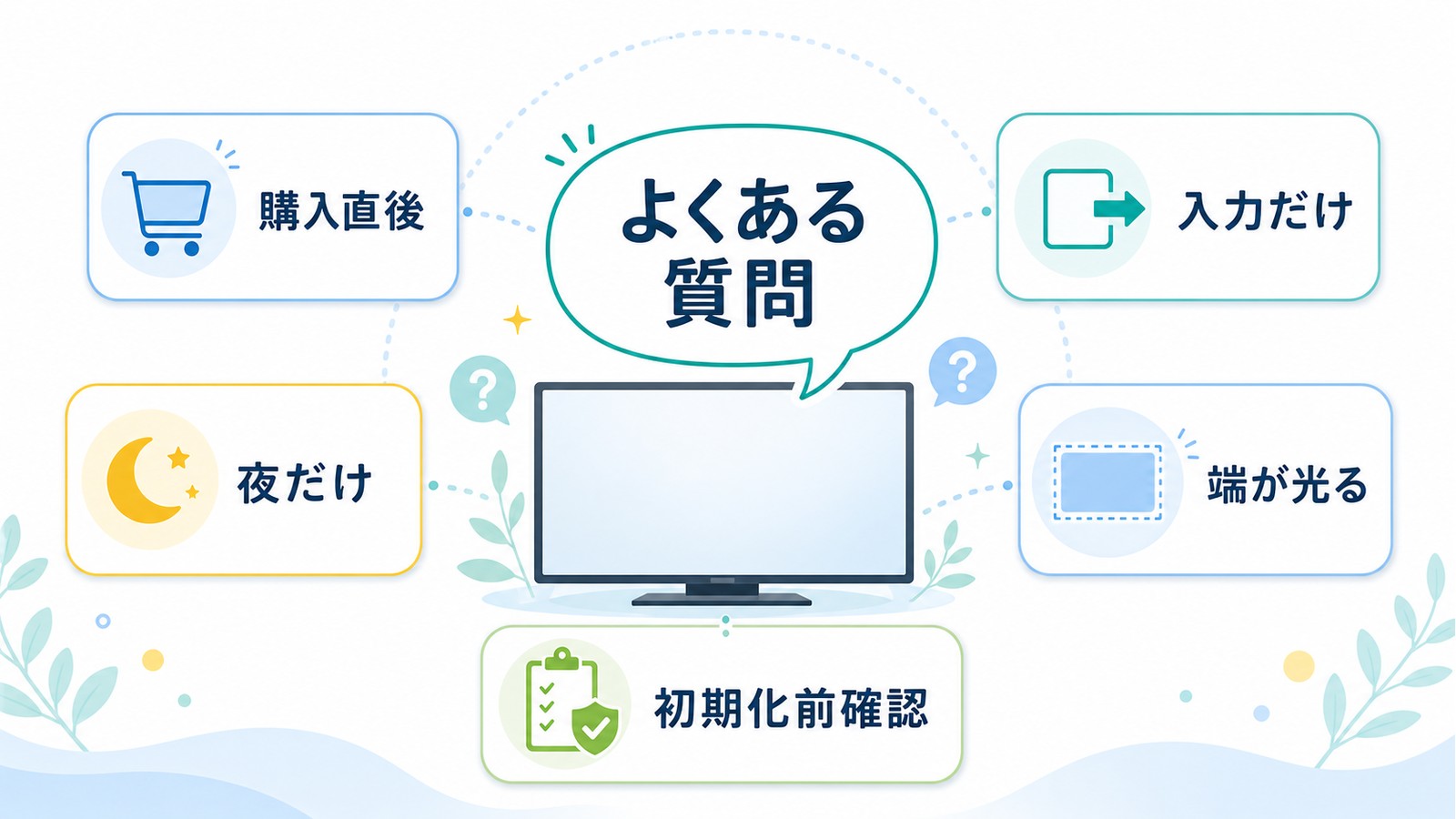 購入直後入力だけ夜だけ端が光る初期化前確認の疑問を整理した図解
