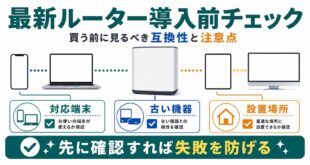 Wi-Fi 7ルーター導入前に対応端末、古い機器、設置場所を確認するアイキャッチ画像