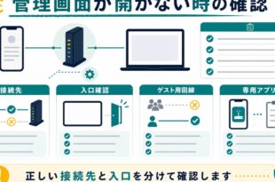 接続先、入口確認、ゲスト用回線、専用アプリを整理した日本語アイキャッチ画像