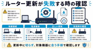 有線接続、電源確保、正しい更新、失敗時の確認を整理した日本語アイキャッチ画像