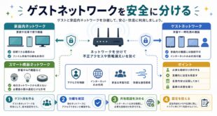 ゲスト用ネットワーク、分離確認、共有範囲、設定控えを整理した日本語アイキャッチ画像