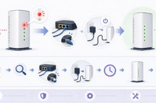 赤ランプ、ケーブル確認、電源リセット、正常ランプを整理した日本語アイキャッチ画像