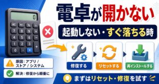 Windowsの電卓が開かない時に修復リセット再インストールを順番に確認するアイキャッチ画像