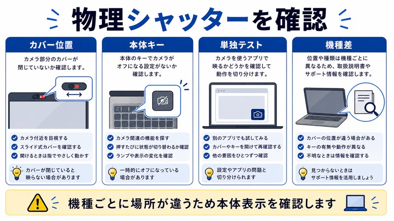 カバー位置、本体キー、単独テスト、機種差を整理した日本語図解