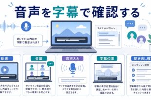 動画、会議、音声入力、字幕位置、聞き逃し確認を整理したライブキャプションの日本語アイキャッチ画像