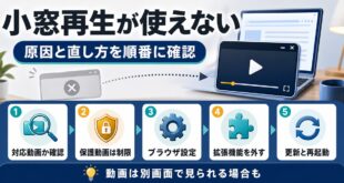 小窓再生が使えない原因と直し方を対応動画や保護動画や設定確認の順に整理した日本語アイキャッチ画像