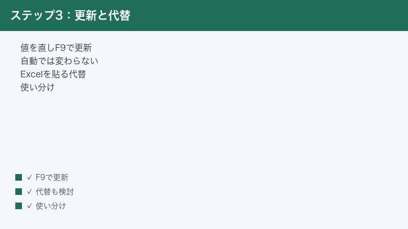Word F9 update not auto Excel paste alternative