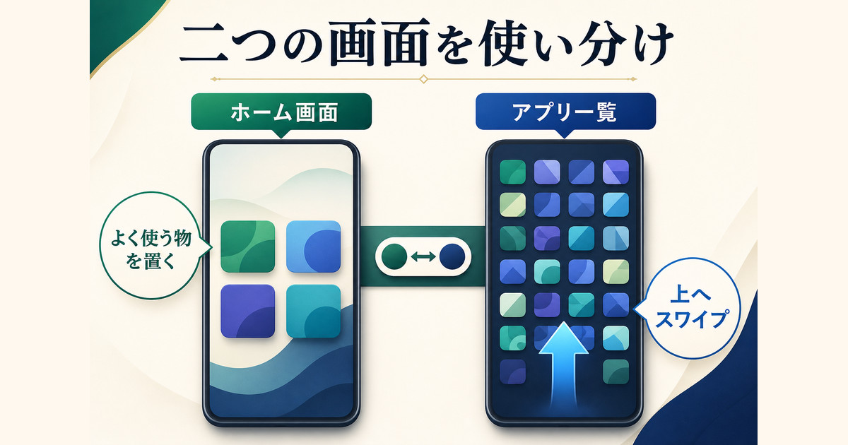 ホーム画面とアプリ一覧の役割の違い