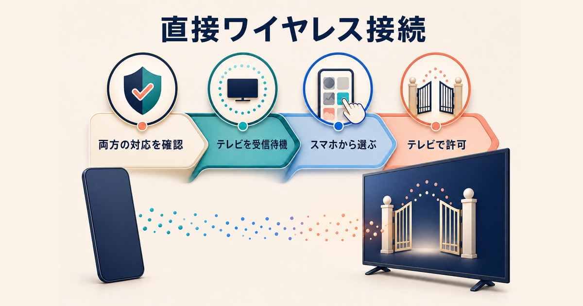対応機器同士を直接ワイヤレス接続する確認手順