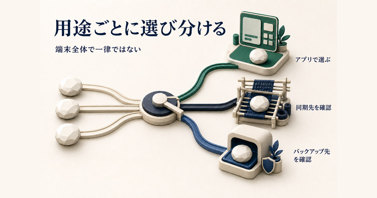 Androidの複数Googleアカウントを用途ごとに選び分ける図