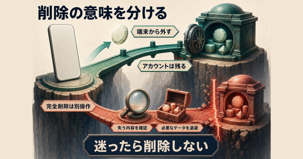 端末からアカウントを外す操作とGoogleアカウント完全削除の違い