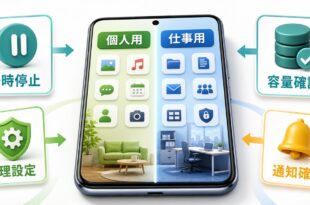 AndroidのWork Profile仕事用プロファイルが使えない時に一時停止管理設定容量通知を順番に確認するアイキャッチ画像