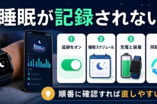 Apple Watchの睡眠記録がされない時の確認ポイントをまとめた図解