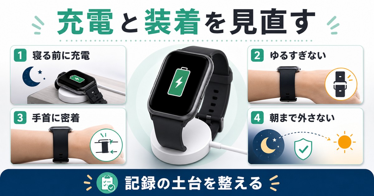 Apple Watchの充電状態と装着方法を見直す図解
