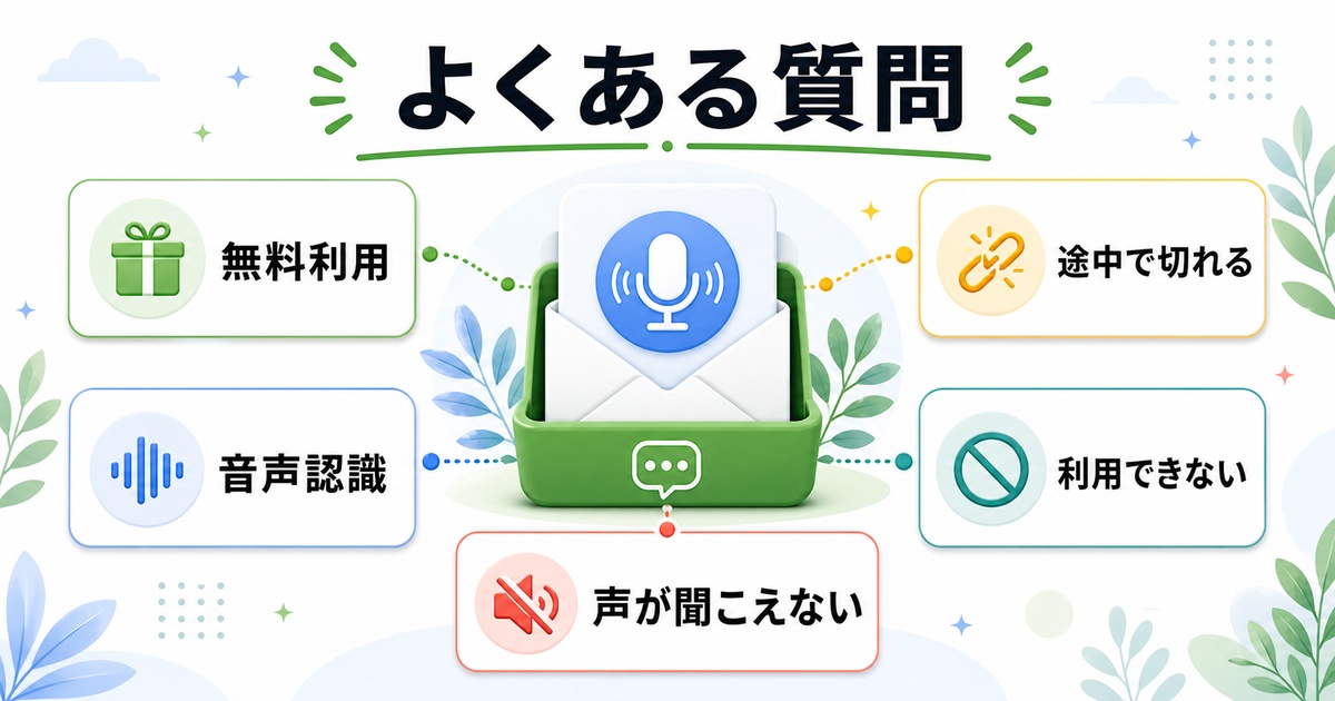 ChatGPTの音声モードの無料利用、音声認識、声が聞こえない、途中で切れる、利用できない疑問をまとめたImage2図解