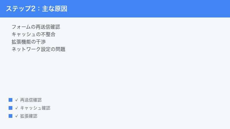 Causes of ERR_CACHE_MISS form resubmission confirmation cache mismatch extension