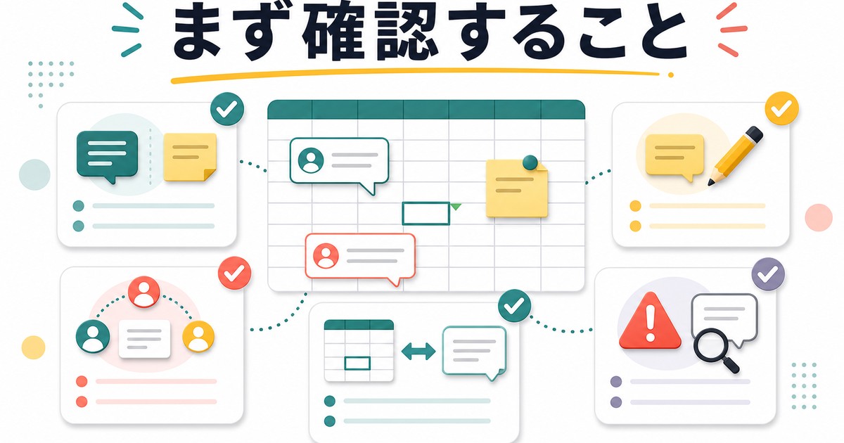 コメントとメモで確認する内容の全体像を示す図解