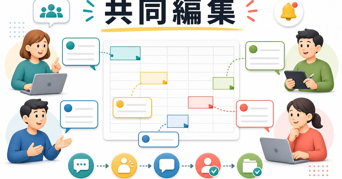 共同編集でコメントを活用する方法の図解