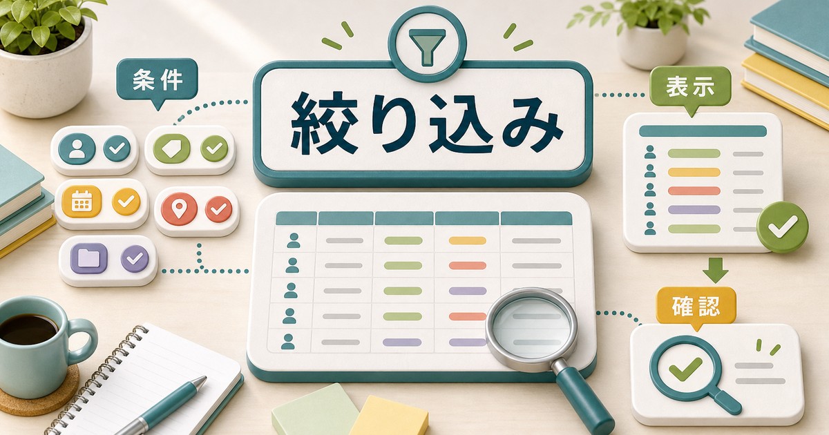条件で絞り込んで集計結果を確認する図解