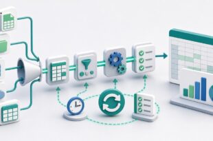 ExcelのPower Queryでデータ取得・変換・自動化を行う流れの図解