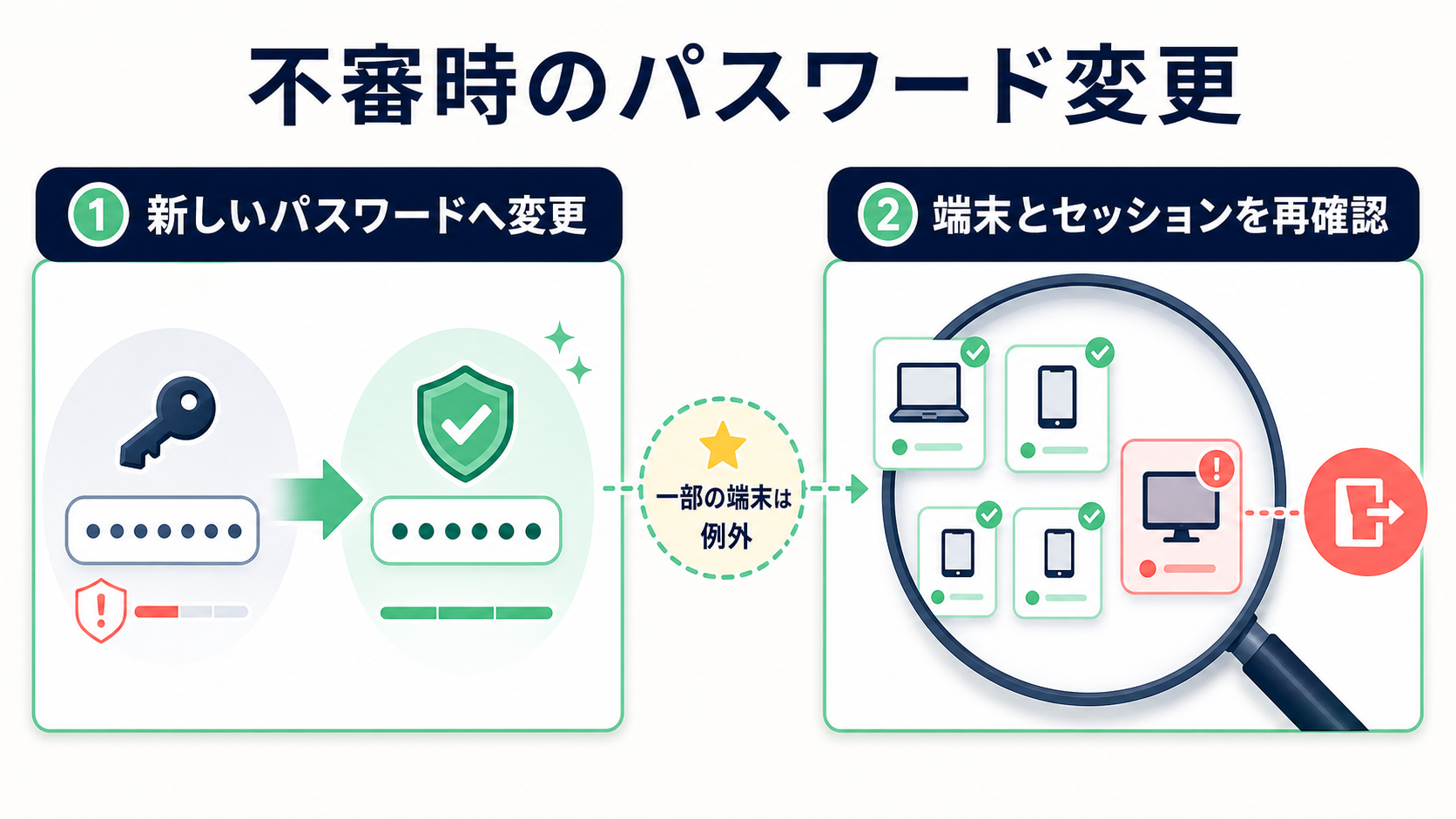 Googleアカウントのパスワード変更と端末確認
