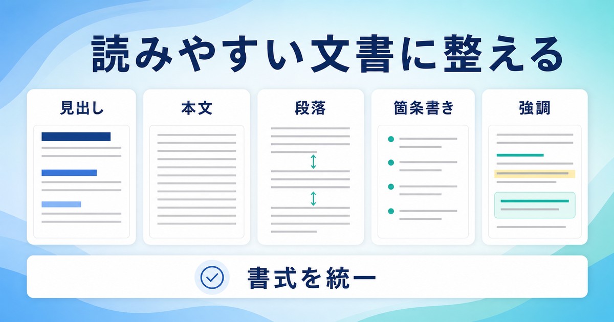 見出し本文段落箇条書き強調を使い分けて読みやすく整える図解