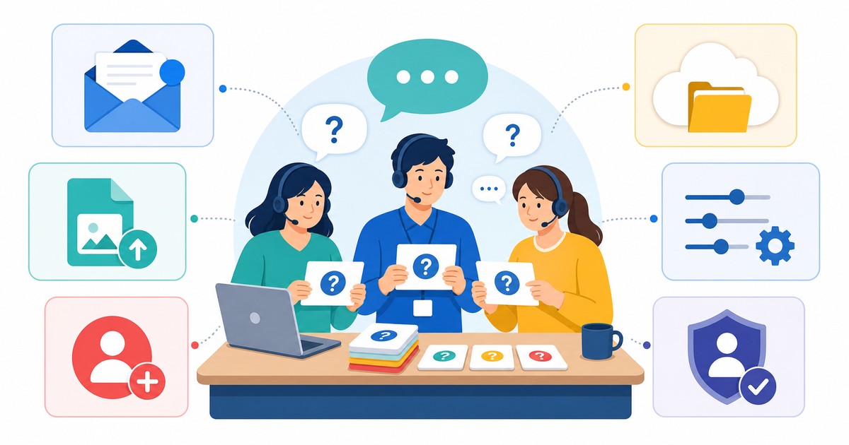 Google Workspaceのメール既存ファイルユーザー追加保存場所契約管理者FAQ図解